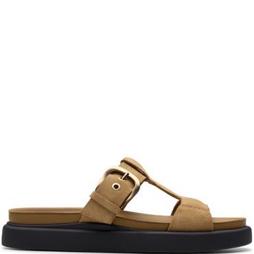 CLARKS WOMENS SANDAL - SAND SUEDE